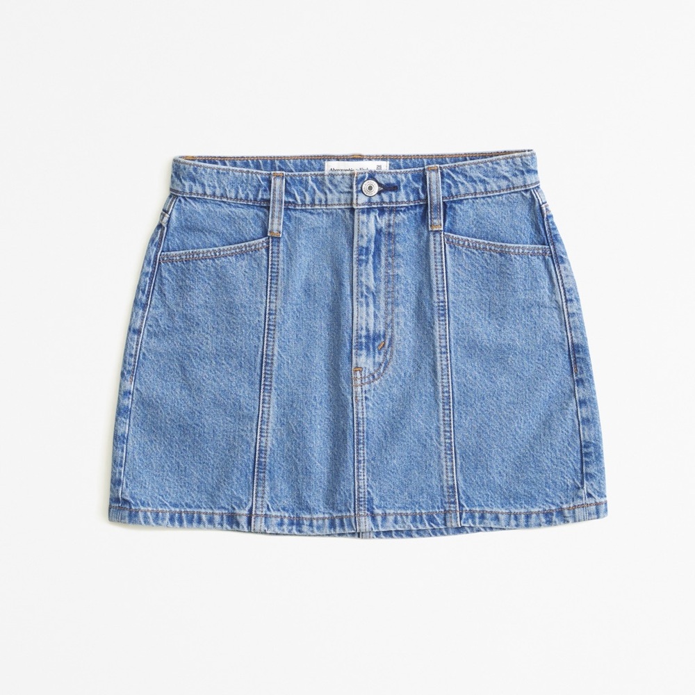 Abercrombie& Fitch Seamed Denim Mini Skirt, size 28